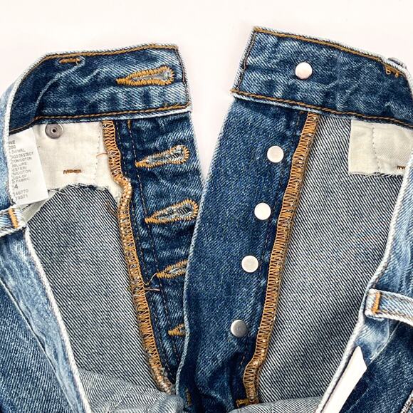 RE/DONE High Rise Loose Jeans Women’s Size 24 Vintage Indigo Destroy Distressed - Picture 4 of 11